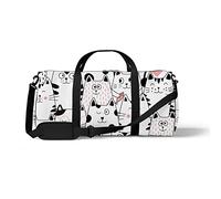 Sports Gym Duffle Bag for Yoga Dancing, Overnight Weekender Travel Bag Cats Funny Cartoon, Workout Carry On Shoulder Bag for Women Men