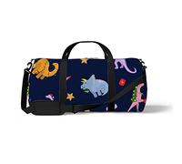 Sports Gym Duffle Bag for Yoga Dancing, Overnight Weekender Travel Bag Christmas Dinosaurs, Workout Carry On Shoulder Bag for Women Men