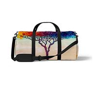 Sports Gym Duffle Bag for Yoga Dancing, Overnight Weekender Travel Bag Colorful Abstract Trees, Workout Carry On Shoulder Bag for Women Men