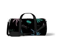 Sports Gym Duffle Bag for Yoga Dancing, Overnight Weekender Travel Bag Colorful Neon Palm Trees, Workout Carry On Shoulder Bag for Women Men