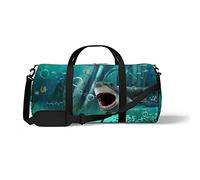 Sports Gym Duffle Bag for Yoga Dancing, Overnight Weekender Travel Bag Dark Underwater World, Workout Carry On Shoulder Bag for Women Men