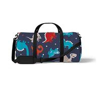 Sports Gym Duffle Bag for Yoga Dancing, Overnight Weekender Travel Bag Dinosaurs Blue Red, Workout Carry On Shoulder Bag for Women Men