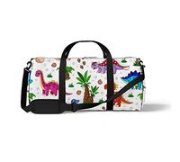 Sports Gym Duffle Bag for Yoga Dancing, Overnight Weekender Travel Bag Dinosaurs Palms Garish, Workout Carry On Shoulder Bag for Women Men