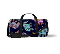 Sports Gym Duffle Bag for Yoga Dancing, Overnight Weekender Travel Bag Elephants Ethnic Style, Workout Carry On Shoulder Bag for Women Men