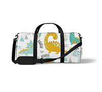 Sports Gym Duffle Bag for Yoga Dancing, Overnight Weekender Travel Bag Funny Colorful Dinosaurs, Workout Carry On Shoulder Bag for Women Men
