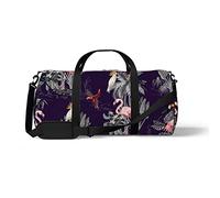 Sports Gym Duffle Bag for Yoga Dancing, Overnight Weekender Travel Bag Jungle Flora Fauna, Workout Carry On Shoulder Bag for Women Men