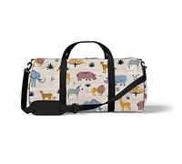 Sports Gym Duffle Bag for Yoga Dancing, Overnight Weekender Travel Bag Lovely Wild Animals, Workout Carry On Shoulder Bag for Women Men