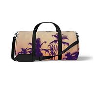 Sports Gym Duffle Bag for Yoga Dancing, Overnight Weekender Travel Bag Palm Trees at Sunset, Workout Carry On Shoulder Bag for Women Men