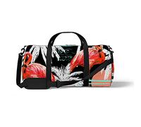 Sports Gym Duffle Bag for Yoga Dancing, Overnight Weekender Travel Bag Palm Trees Flamingos, Workout Carry On Shoulder Bag for Women Men