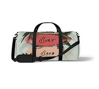 Sports Gym Duffle Bag for Yoga Dancing, Overnight Weekender Travel Bag Summer Beach Palm Trees, Workout Carry On Shoulder Bag for Women Men
