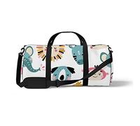 Sports Gym Duffle Bag for Yoga Dancing, Overnight Weekender Travel Bag Tropical Cute Animal Face, Workout Carry On Shoulder Bag for Women Men