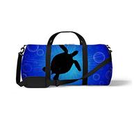 Sports Gym Duffle Bag for Yoga Dancing, Overnight Weekender Travel Bag Turtle in The Ocean, Workout Carry On Shoulder Bag for Women Men