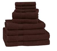 SPORTS, GYM TOWEL SET of 8 Piece - 600gsm Thread Count - QUICK sweat absorption - 4 FACE, 2 HAND & 2 BATH Authentic Egyptian Towels - Fluffy cotton - 8 Pcs Set (Brown Chocolate, BALE SET OF 8 PCS)
