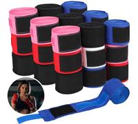 Sports Handwraps For Mma Muay Thai Training Gym Mexican Style, 14.7 Feet Boxing Hand Wrap Roll, Elastic Thumb Loop Bandages, Kickboxing Hand Wraps 5 Assorted Colors, Boxing Hand Wraps Fifteen Pairs