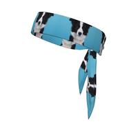 Sports Head Tie Bandanas - Unisex Border Collie Print Workout Hair Band, Athletic Sweatbands Summer, Cycling, and More