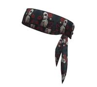 Sports Head Tie Bandanas - Unisex Day of the Dead Girl Print Workout Hair Band, Athletic Sweatbands Summer, Cycling, and More