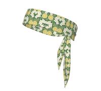 Sports Head Tie Bandanas - Unisex Fresh Lemon Print Workout Hair Band, Athletic Sweatbands Summer, Cycling, and More