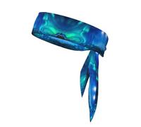 Sports Head Tie Bandanas - Unisex Northern Lights Print Workout Hair Band, Athletic Sweatbands Summer, Cycling, and More