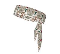 Sports Head Tie Bandanas - Unisex Owl standing on snowman Print Workout Hair Band, Athletic Sweatbands Summer, Cycling, and More