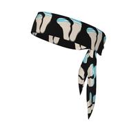 Sports Head Tie DLXW Big Footprints on The Beach Prints Quick Drying, Moisture Wicking for Women, Girls, and Men, Workout. Lightweight, Breathable