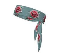 Sports Head Tie DLXW Dew Rose Prints Quick Drying, Moisture Wicking for Women, Girls, and Men, Workout. Lightweight, Breathable