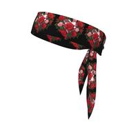 Sports Head Tie DLXW Heart Diamond Among Roses Prints Quick Drying, Moisture Wicking for Women, Girls, and Men, Workout. Lightweight, Breathable