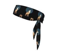 Sports Head Tie DLXW Howling Wolf in The Moonlight Prints Quick Drying, Moisture Wicking for Women, Girls, and Men, Workout. Lightweight, Breathable