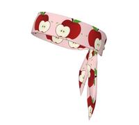 Sports Head Tie Double-Sided Straps for Men & Women Moisture Wicking Athletic for Running, Gym, Working Out Cartoon Red Fruit Printing