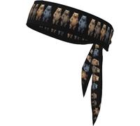 Sports Head Tie Four Printed Bears Picture Quick Drying, Moisture Wicking for Women, Girls, and Men, Workout. Lightweight, Breathable