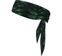 Sports Head Tie Green Feathered Serpent Picture Quick Drying, Moisture Wicking for Women, Girls, and Men, Workout. Lightweight, Breathable