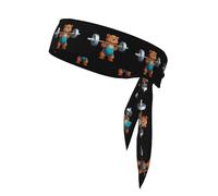 Sports Head Tie HYTTER Little Bear Holding a Barbell Prints Quick Drying, Moisture Wicking, Multifunctional Athletic Band for Women and Men