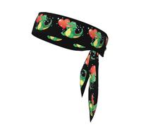 Sports Head Tie HYTTER Little Crocodile Spitting Love Prints Quick Drying, Moisture Wicking, Multifunctional Athletic Band for Women and Men