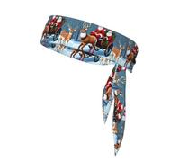 Sports Head Tie HYTTER Santa Claus and Christmas Deer Prints Quick Drying, Moisture Wicking, Multifunctional Athletic Band for Women and Men