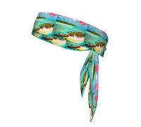 Sports Head Tie MSRHIUEF Caribbean Scenery Printed Quick Drying, Moisture Wicking for Women, Girls, and Men, Workout. Lightweight, Breathable
