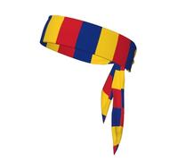 Sports Head Tie MSRHIUEF Flag of Romania Printed Quick Drying, Moisture Wicking for Women, Girls, and Men, Workout. Lightweight, Breathable