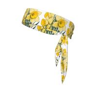 Sports Head Tie WHJSHOP Daffodil Flower Printing Quick Drying, Moisture Wicking for Women, Girls, and Men, Workout. Lightweight, Breathable