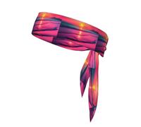 Sports Head Tie WHJSHOP Pink Beach Sunset Printing Quick Drying, Moisture Wicking for Women, Girls, and Men, Workout. Lightweight, Breathable