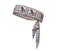 Sports Head Tie WHJSHOP Swedish Dala Horse Folk Printing Quick Drying, Moisture Wicking for Women, Girls, and Men, Workout. Lightweight, Breathable