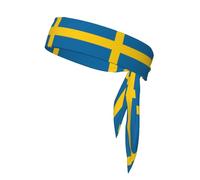 Sports Head Tie YYHHAOFA Swedish Flag Picture Quick Drying, Moisture Wicking, Multifunctional Athletic Band for Women and Men