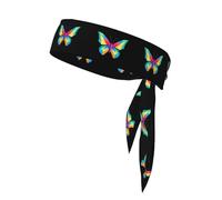 Sports Head Tie YYHWHJDE Colorful Origami Butterfly Pattern Quick Drying, Moisture Wicking for Women, Girls, and Men, Workout. Lightweight, Breathable