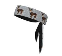 Sports Head Tie YYHWHJDE Grey Plum Deer Pattern Quick Drying, Moisture Wicking for Women, Girls, and Men, Workout. Lightweight, Breathable