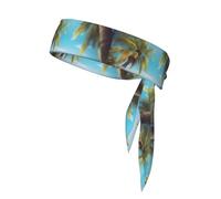 Sports Head Tie YYHWHJDE Palm Trees and Clear Sea Pattern Quick Drying, Moisture Wicking for Women, Girls, and Men, Workout. Lightweight, Breathable
