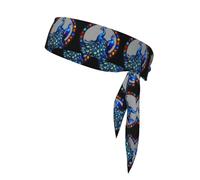 Sports Head Tie YYHWHJDE Stained Glass Peacock Pattern Quick Drying, Moisture Wicking for Women, Girls, and Men, Workout. Lightweight, Breathable