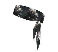 Sports Head Tie YYHWHJDE White Owl Pattern Quick Drying, Moisture Wicking for Women, Girls, and Men, Workout. Lightweight, Breathable