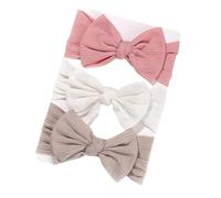 Sports Headband 3Pcs/Set Girl Headband Set Girls Bow Knotted Hair Bands Soft Knitted Kids Headwear Turban Hair Accessories For Running, Cycling(3594-2)