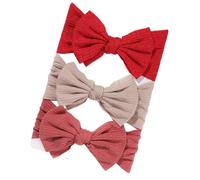 Sports Headband 3Pcs/Set Girl Headband Set Girls Bow Knotted Hair Bands Soft Knitted Kids Headwear Turban Hair Accessories For Running, Cycling(3594-22)
