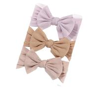 Sports Headband 3Pcs/Set Girl Headband Set Girls Bow Knotted Hair Bands Soft Knitted Kids Headwear Turban Hair Accessories For Running, Cycling(3594-3)