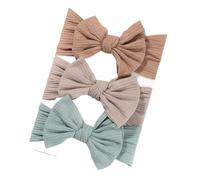 Sports Headband 3Pcs/Set Girl Headband Set Girls Bow Knotted Hair Bands Soft Knitted Kids Headwear Turban Hair Accessories For Running, Cycling(3594-15)