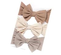 Sports Headband 3Pcs/Set Girl Headband Set Girls Bow Knotted Hair Bands Soft Knitted Kids Headwear Turban Hair Accessories For Running, Cycling(3594-17)