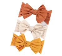 Sports Headband 3Pcs/Set Girl Headband Set Girls Bow Knotted Hair Bands Soft Knitted Kids Headwear Turban Hair Accessories For Running, Cycling(3594-14)